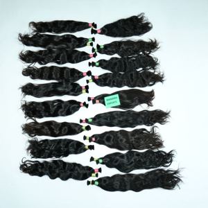 Pas cher brut naturel aucun traitement chimique avec dentelle vendeur en vrac ondulé temple indien cheveux humains - Product Image 3