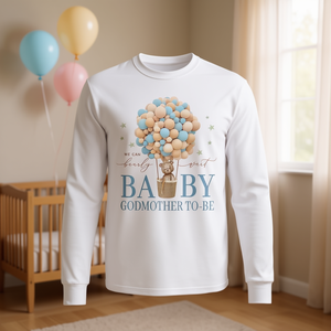 Camiseta de manga larga personalizable para baby shower de la familia Godmother We Can Barely Wait Bear, promocional - Product Image 3