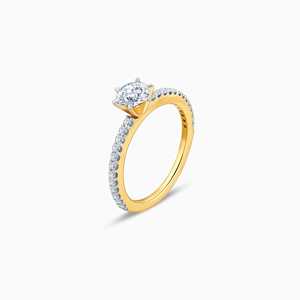 Anillo de diamantes cultivados en laboratorio solitario dorado Everlight - Product Image 3