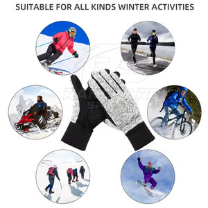 Guantes de Lana para Hombre, Guantes de Invierno Tejidos Suaves para Exteriores, Guantes de Lana Cálidos para Hombre, Guantes Deportivos de Punto Suave para Invierno - Product Image 5