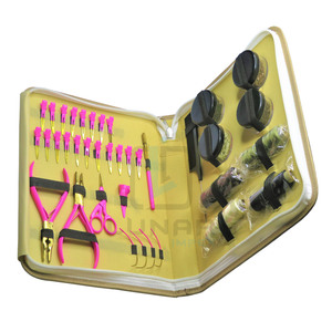 Kit d'outils pour extensions de cheveux de grande taille 2023, rose chaud et or, pour coiffeur, extensioniste, acier inoxydable de qualité chirurgicale - Product Image 6