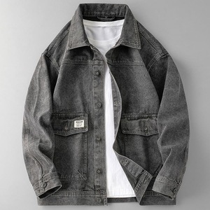 2025 primavera y otoño nueva moda Color sólido abrigo de mezclilla de gran tamaño para hombre Casual suelto cómodo chaqueta de alta calidad - Product Image 6