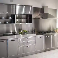 Cuisine extérieure modulaire en acier inoxydable, abri de cuisine extérieur résistant aux intempéries, armoires de cuisine extérieure avec barbecue, télécommande, cuisine extérieure avec toit