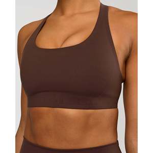 Sujetador Deportivo Acolchado Sin Costuras con Efecto Push-Up - Chocolate Caliente Talla Grande Ligero para Yoga y Gimnasio - Product Image 3