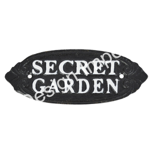 Secret Garden Wholesale Sign Forme ovale Anti Rustic Finished metal General Wall Sign and plaque In decorative item - Product Image 1