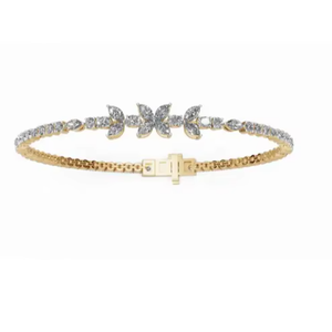 Mathildes Meadow Diamond Chain Bracelet 9kt 14kt 18kt Yellow <b>Rose</b> White <b>Gold</b> 3.756 Carats 65 Natural Diamonds Fine Jewelry - Product Image 1