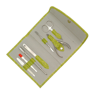 Kit de manucure, Kit de pédicure professionnelle 8 en 1, ciseaux à ongles, Kit de toilettage avec étui de voyage en cuir rose - Product Image 5