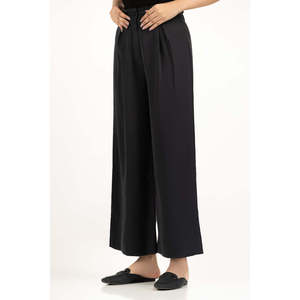 Pantalones Anchos de Cintura Alta en Crepé, Corte Regular con Función Antiarrugas-WM-TRC-WS25-302 - Product Image 3