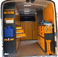 Système de rangement haut de gamme pour fourgon de service mobile OEM : armoires suspendues, établi, tiroirs à outils, étagères pour équipement utilitaire, installation facile