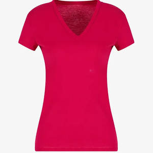 2026 Wholesale New Hot Sale <b>Ladies</b> Casual Style <b>V</b> <b>Neck</b> <b>T</b>-<b>shirt</b> Women's Short Sleeve 100% Cotton Gym Workout Eco-Friendly Summer - Product Image 1