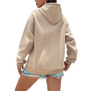 Sweat à capuche oversize en molleton de coton pour femme avec poche kangourou, respirant, décontracté, coupe ample, streetwear d'hiver, manches longues - Product Image 2