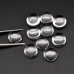 4X4MM AAA พลอยบุษราคัมสีขาวตามธรรมชาติแบบกลมทรงหลังแบนกึ่งมีค่าเทียบอัญมณีหลวม - Product Image 2