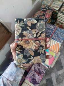 วารสารผ้าฝ้ายพิมพ์ลายขนาด4*6นิ้วทำจากผ้าฝ้ายทำด้วยมือสีฟ้า - Product Image 2