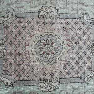 Alfombra Turca de 4.7x7.8 pies, Alfombra Ikat Gris de Lana - Product Image 3