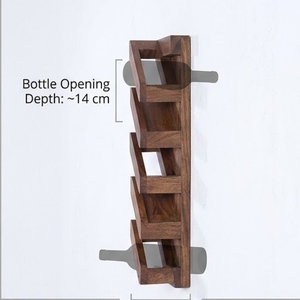 Wood <b>Wall</b> <b>Mounted</b> Wine Bottle Rack 4 Tier Minimalist Storage <b>Shelf</b> For Beverage - Product Image 6
