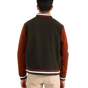 High Quality Custom Winter Men Varsity Jacket <b>Canvas</b> Stand Collar Breathable Fabric Front Logo Casual Adult Size - Product Image 3
