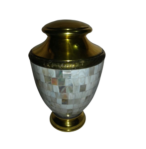 โกศบรรจุอัฐิทองเหลืองทำมือสุดหรู ประดับมุก สำหรับบรรจุอัฐิมนุษย์ ของตกแต่ง ขายส่ง - Product Image 1