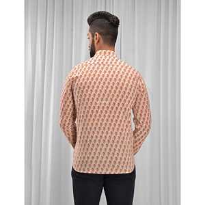 100% Cotton Printed Casual <b>Shirt</b> for Men Stand Collar with Full Sleeves Floral <b>Patchwork</b> Pattern Poplin Oxford Fabric ODM Supply - Product Image 3