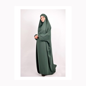 2024 modeste femmes Satin Abaya ensemble robe mince avec pour Jilbab traditionnel musulman vêtements deux pièces Satin Satin robe - Product Image 5