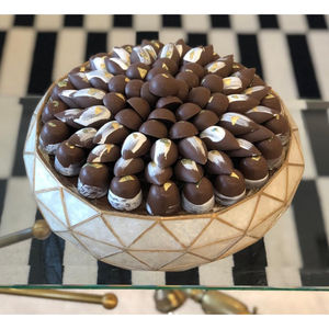 Bol à chocolat en métal doré antique forme ronde présentoir à dessert sucré Occasions de mariage pour servir des bonbons desserts - Product Image 4