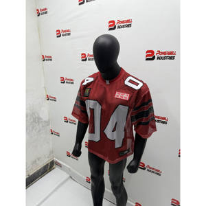 Camiseta corta deportiva de malla personalizada para hombre, camiseta de fútbol, ropa de calle, camiseta Retro Y2K, camiseta de malla bordada transpirable de secado rápido - Product Image 1