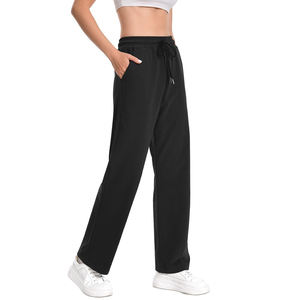 Straight Gym <b>Loose</b> Flared Sweatpants Oversized Blank Cotton Flared Baggy Wide Leg Sweatpants <b>For</b> <b>Women</b> - Product Image 3