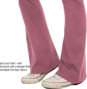 Venta al por mayor de las mujeres de cintura alta Flare Jogger pantalones transpirables suaves anchos rectos pierna Cargo pantalones de chándal XL tamaño para la venta - Product Image 5