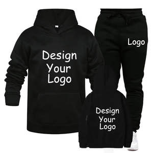 High Quality Winter Two Piece Baggy Sweatpants and <b>Hoodie</b> Set Men Custom Heavyweight Oversized Pullover <b>Hoodie</b> Men Tracksuits - Product Image 2