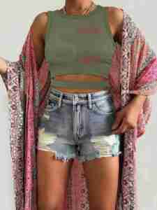 Women's Clothing Summer 2025 <b>Crop</b> <b>Top</b> Femme High Quality Knitted <b>Tops</b> for Women Custom Logo Ribbed Tank <b>Top</b> - Product Image 5