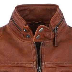 Premium Custom Cowhide Genuine 100% Leather Windproof Cotton Nylon <b>Jacket</b> Zipper Closure <b>Men</b> Leather <b>Jacket</b> - Product Image 6