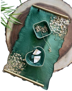 Unique Shape Decorative <b>Trays</b> Handcrafted Resin <b>Tray</b> Stylish Home Decor Standard Quality <b>Snacks</b> Serving <b>Tray</b> - Product Image 2