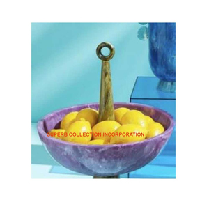Elegante remolino de resina y poliresina de mármol, juego de fruteros de diseño nórdico para servir fiestas y ensaladas, Plato de frutas de gran valor - Product Image 1