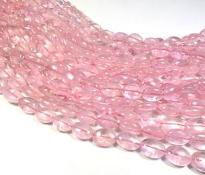 ลูกปัดมอร์แกนไนต์สีชมพูคุณภาพดีเยี่ยม เกรดสูง ขนาด 17 นิ้ว 7-13 มม. ลูกปัดรูปไข่เรียบเนียนจากธรรมชาติ สำหรับทำเครื่องประดับ รูขนาด 0.40-0.45 มม. - Product Image 3