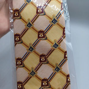 Wholesale Necktie Handmade 100% Silk Woven Custom Logo Square Compass Mason Freemason Mens Black Tone On Tone Masonic <b>Ties</b> - Product Image 3