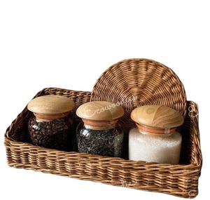 Bandeja decorativa de bambú natural respetuosa con el medio ambiente, bandeja de mimbre para mesa de comedor de cocina para el hogar, Hotel, restaurante, hecha a mano - Product Image 3