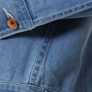 Veste en jean recadrée 100% coton pour femmes légères Design décontracté longue longueur avec col rabattu Caractéristique respirante - Product Image 6