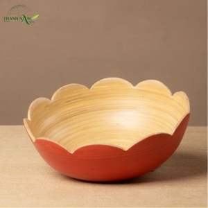 Tazón de Bambú Hilado a Mano - Elegante Silueta Floral Ecológico Ligero Personalizado para Fiestas y Uso Doméstico - Product Image 1