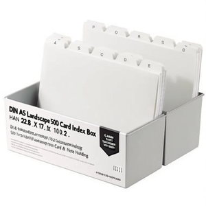 DIN A5 Landscape 500 Card Index <b>Box</b> HAN 22.8 X 17.1 X 10.2 cm <b>Polystyrene</b> Light Grey for Card & Note Holding - Product Image 2