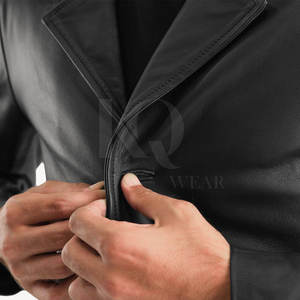 Elegante Gabardina de Cuero para Hombre, Diseño Largo Moderno, Material Premium, Perfecta para la Moda Urbana, Uso Diario en Invierno - Product Image 6