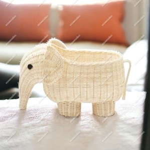 Elephant-Shaped <b>Wicker</b> Storage <b>Basket</b> Multipurpose Laundry <b>Hamper</b> and Toy Box for Kids Cute Animal <b>Basket</b> for Nursery - Product Image 6