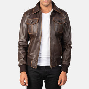 Veste en cuir pour hommes, tenue élégante cintrée à petit budget Meilleur produit de qualité Vente en ligne Veste en cuir pour hommes - Product Image 3