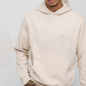 OEM personalizado 100% de algodón de lana No String sudaderas con capucha Oversize Pullover Mens Drop Shoulder Hoodies - Product Image 2