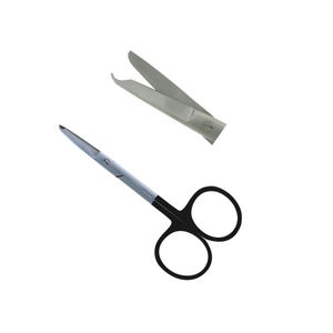 กรรไกรสำหรับผ่าตัดแบบมืออาชีพขนาด4นิ้วแหวนเคลือบสีดำสำหรับเย็บแผลเย็บแผลทำจากเหล็กเยอรมัน - Product Image 4