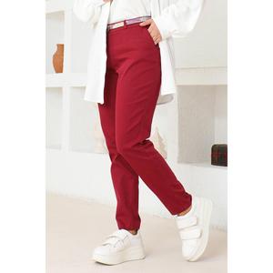 Pantalon décontracté pour femme, coupe droite, à ceinture, taille élastique, jambe large évasée, respirant, motif floral, techniques froissées - Product Image 2