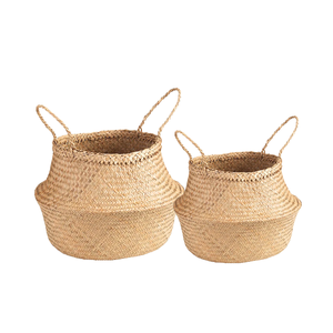 PANIERS DE VENTRE Décoratifs Boho SEAGRASS avec Poignées Parfait pour Fruits Frais, Plantes, Organisateur de Blanchisserie Artisanat - Product Image 1