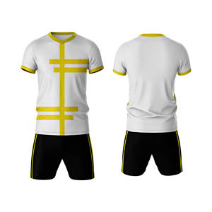 Ventes en gros d'usine, ensembles de rugby unisexes de haute qualité, personnalisés, imprimés par transfert thermique, respirants, 100% polyester, grande taille - Product Image 1