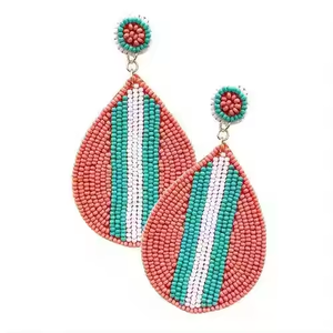 Broderie perle de rocaille boucles d'oreilles pendantes femme boucles d'oreilles perlées bijoux de mode par MD artisanat - Product Image 4