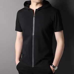 เสื้อกันหนาวแบบมีซิปมีฮู้ดสำหรับผู้ชายเสื้อกันหนาวกลางแจ้งกันลมมีซิปครึ่งแขนยาวลำลองสำหรับฤดูร้อน - Product Image 4