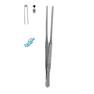 Fórceps de tejido Duehrssen de acero inoxidable de alta calidad recto 1x2 dientes 20cm / 8 "fabricante de instrumentos quirúrgicos - Product Image 1