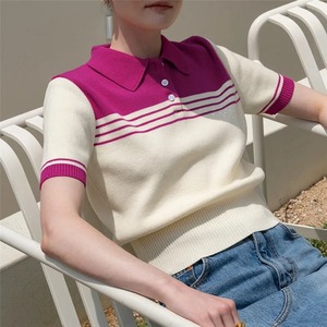 2025 Premium Quality Summer Women's Polo Shirts Stylish Casual Slim Fit with Button & <b>Beading</b> Decoration Custom Logo Option - Product Image 2